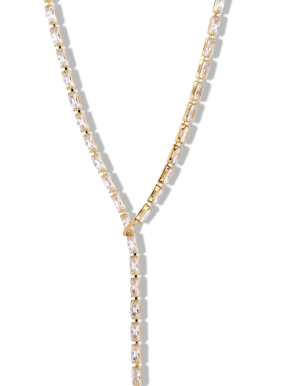 NWT Crystal Haze mini baguette lariat necklace - clear